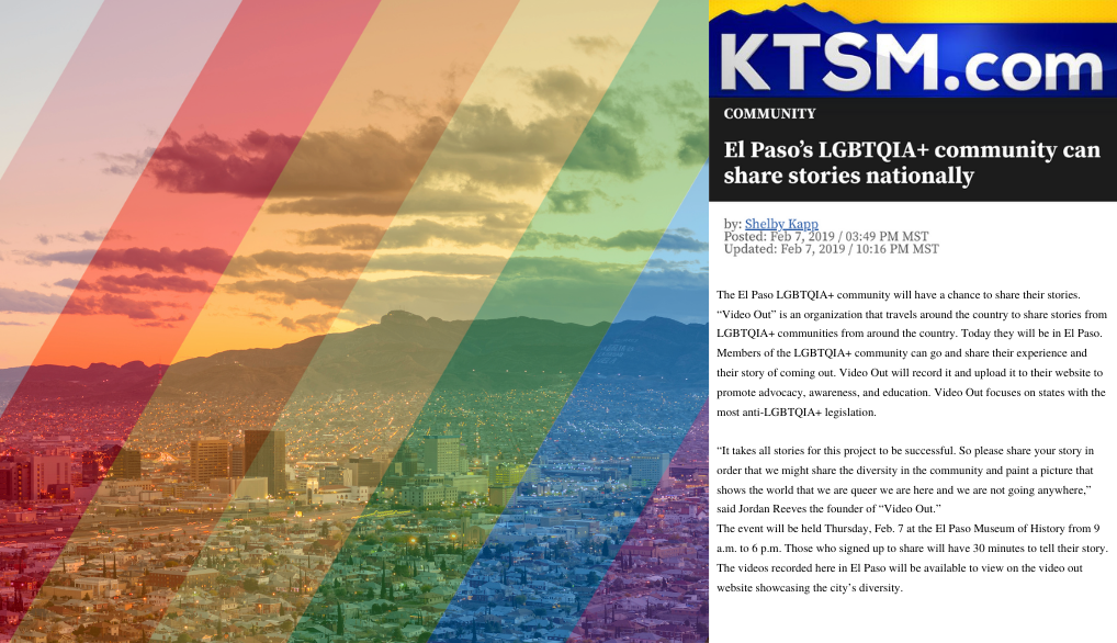 VideoOut documents coming-out stories of the LGBTQIA community in El Paso